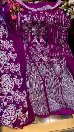 Pakistani Fox Georgette Heavy Embroidered Suits 04