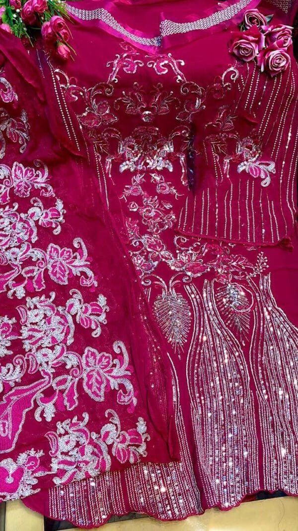Pakistani Fox Georgette Heavy Embroidered Suits 05