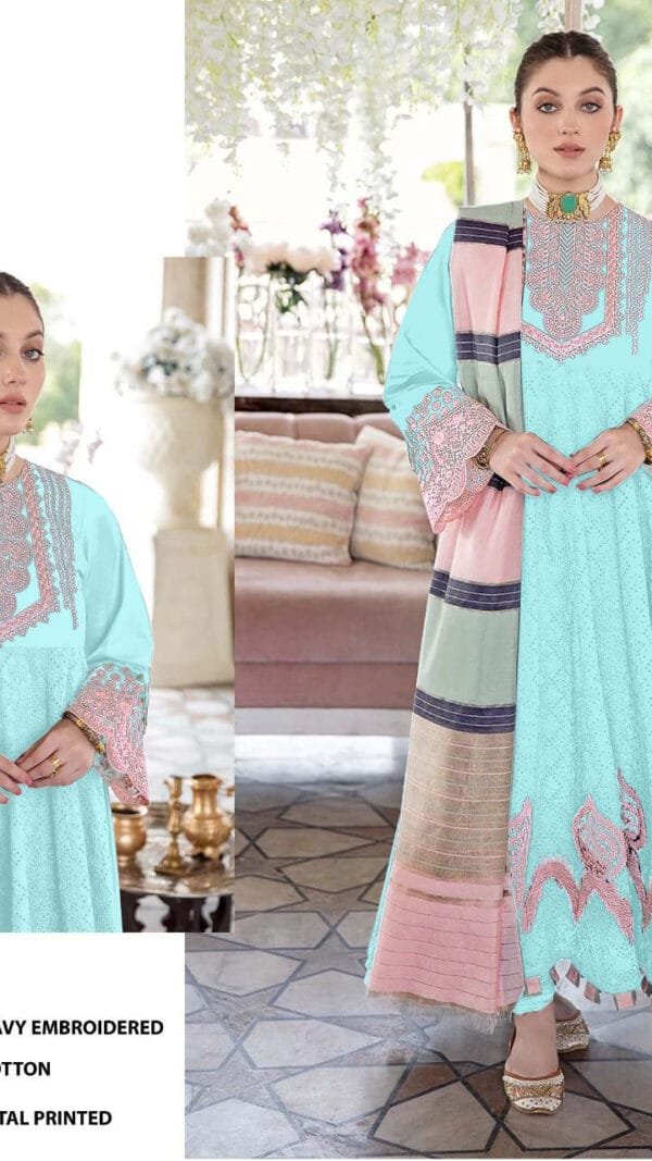 Exclusive Lawn Cotton Heavy Embroidered Pakistani Dress 01