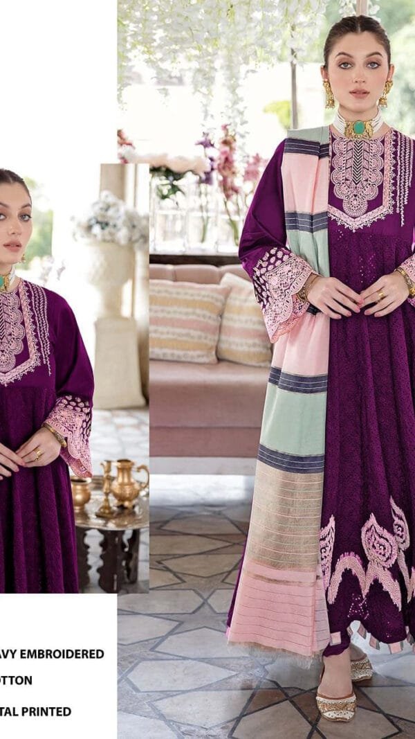 Exclusive Lawn Cotton Heavy Embroidered Pakistani Dress 03