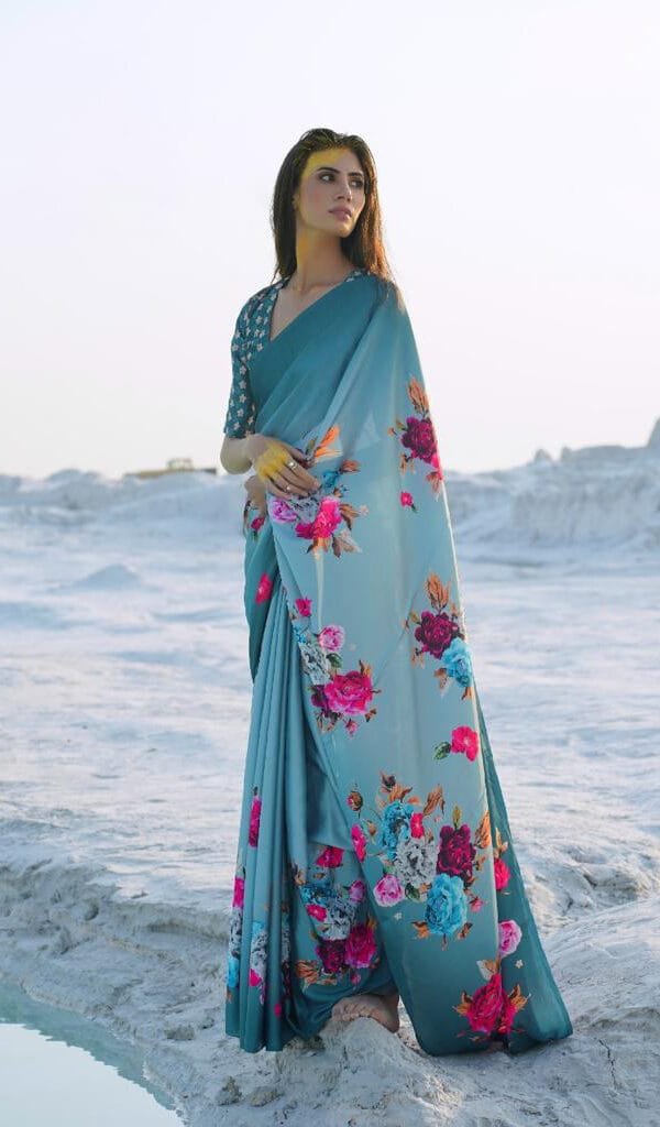 New Designer Digital Print Saree 07