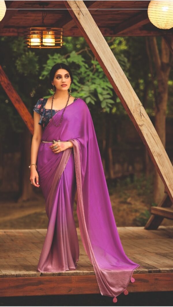 New 3d Velvet Chiffon Saree 01