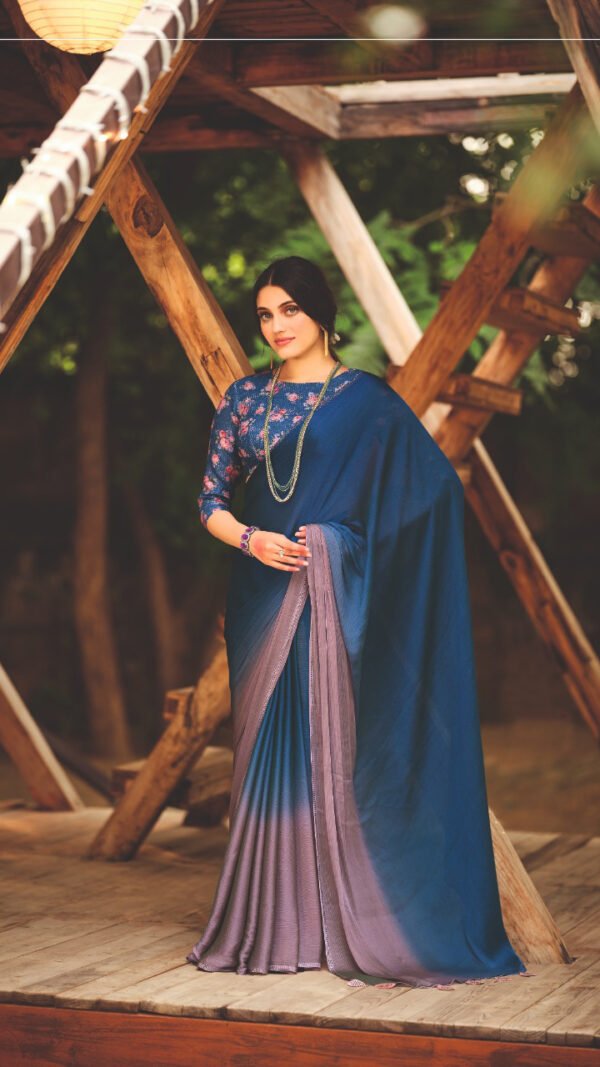 New 3d Velvet Chiffon Saree 07