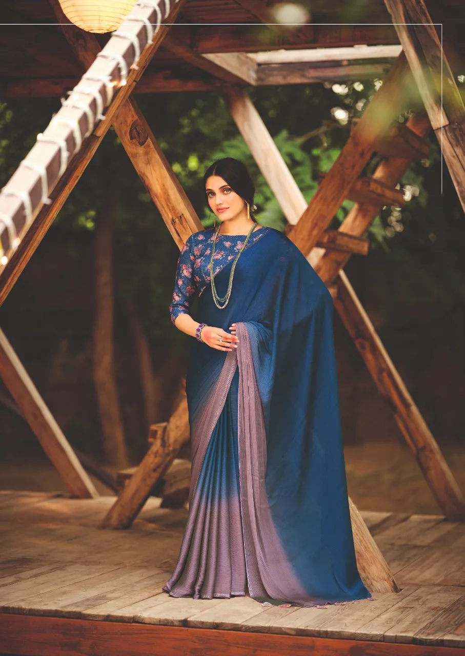 New 3d Velvet Chiffon Saree 07