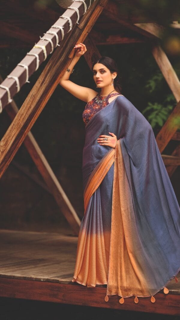 New 3d Velvet Chiffon Saree 09