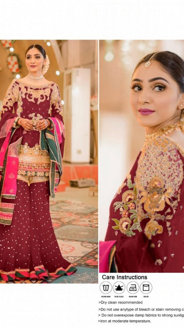 Stitched Plazzo Pakistani Suits with Embroidery 02