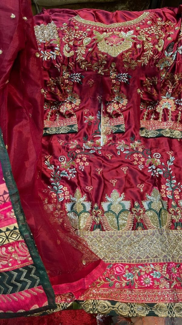 Stitched Plazzo Pakistani Suits with Embroidery 02