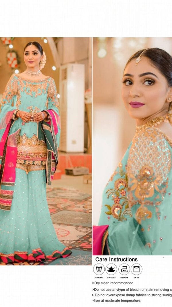 Stitched Plazzo Pakistani Suits with Embroidery 03