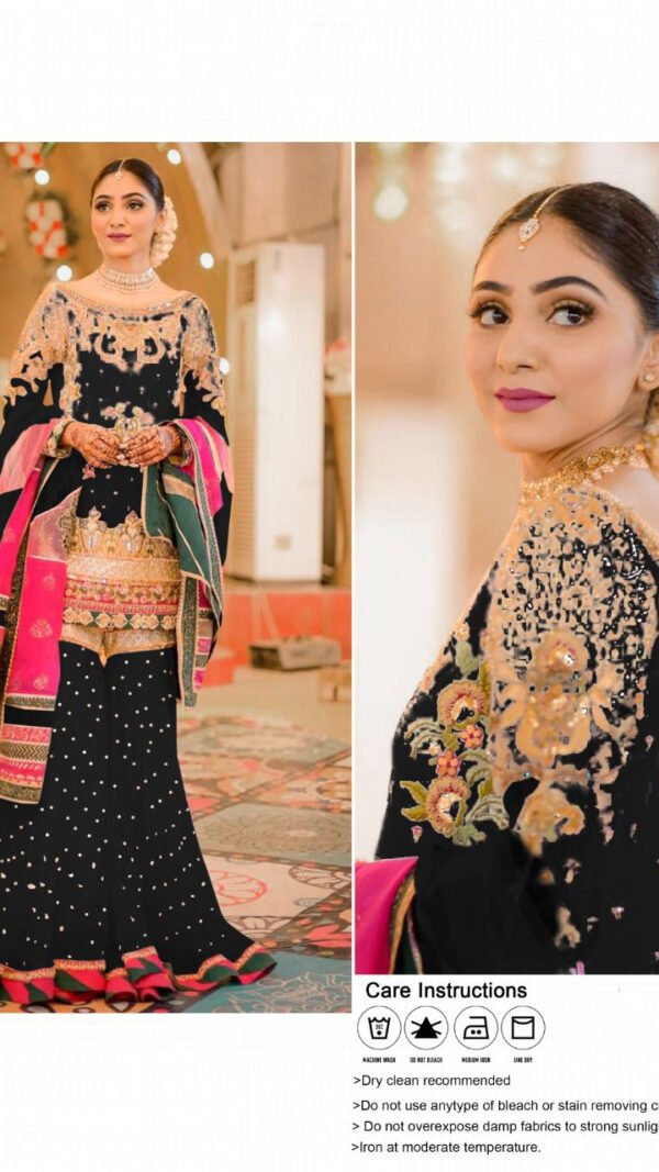 Stitched Plazzo Pakistani Suits with Embroidery 04