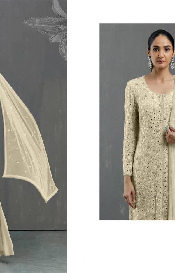 Mirror and Embroidery Work Pakistani Suits 01