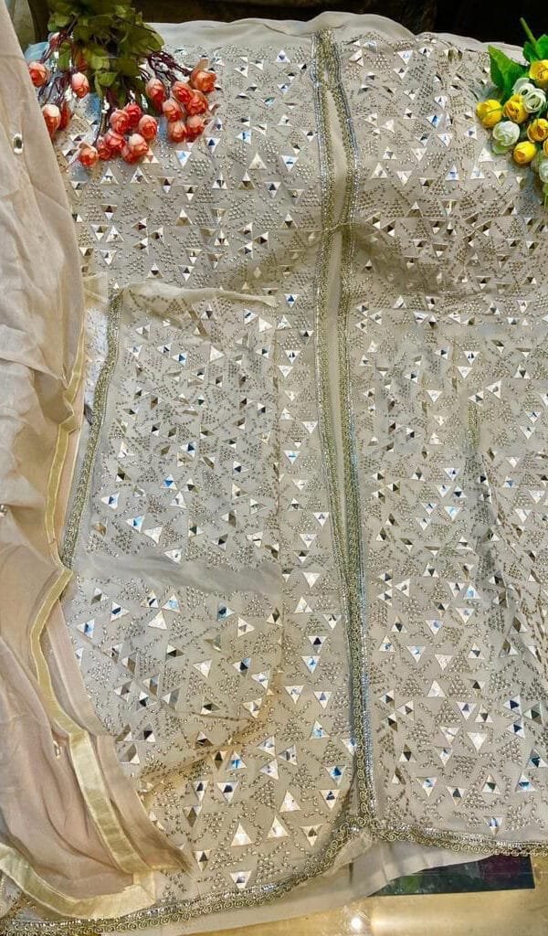 Mirror and Embroidery Work Pakistani Suits 01