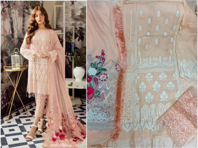 Georgette Embroidery and Sequence Work Pakistani Suits 02