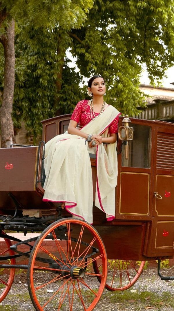 New Linen Silk with Sequence Saree with Mask 04