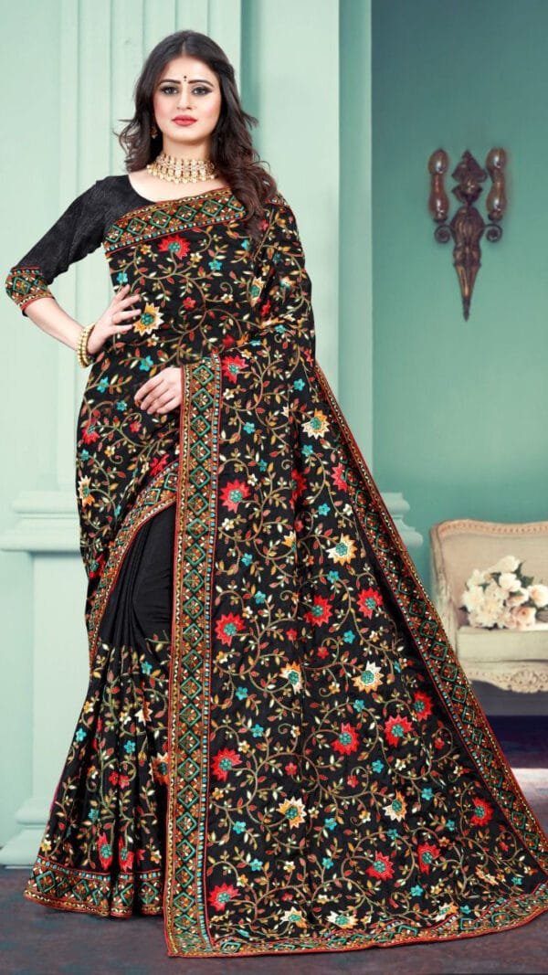 New Latest Design Full Embroidery Work Saree 02