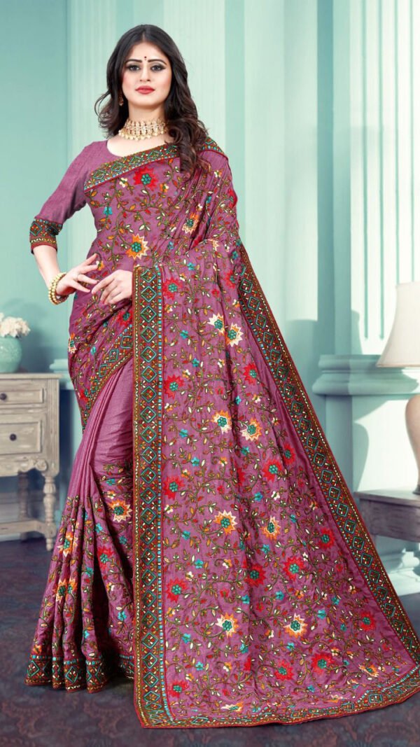 New Latest Design Full Embroidery Work Saree 04