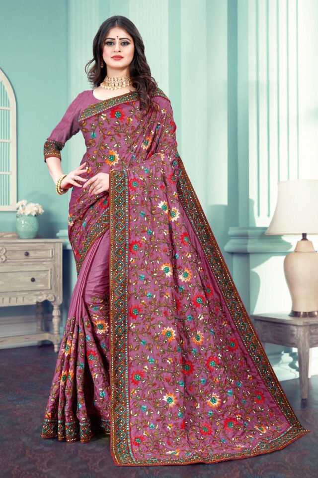 New Latest Design Full Embroidery Work Saree 04