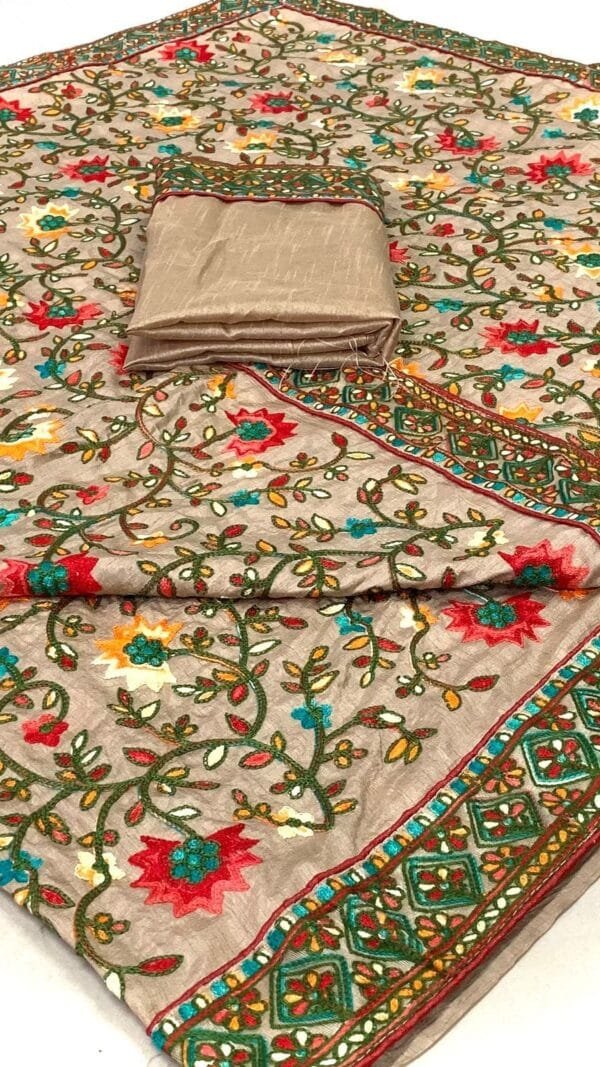 New Latest Design Full Embroidery Work Saree 01