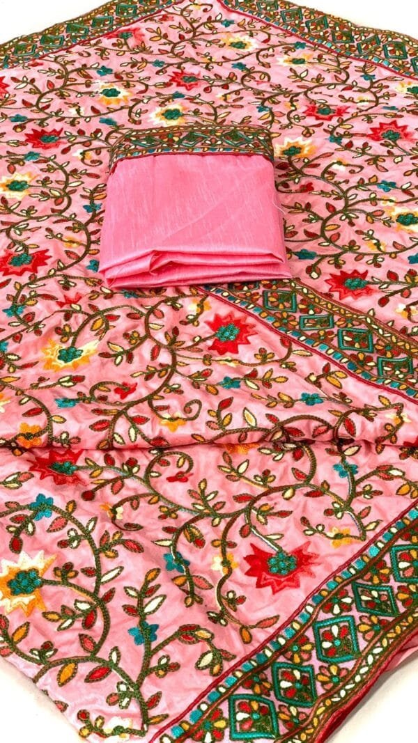 New Latest Design Full Embroidery Work Saree 06