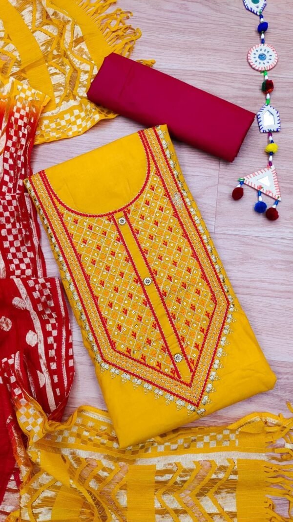 Cotton Multi Neck Work with Fancy Diamonds Non Catalog 01