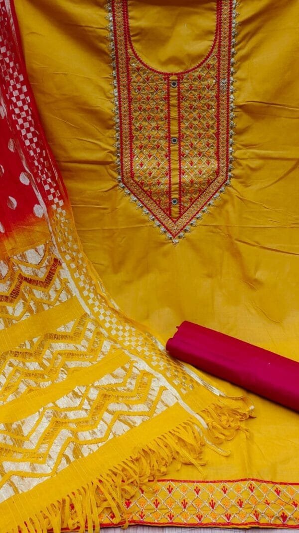 Cotton Multi Neck Work with Fancy Diamonds Non Catalog 01