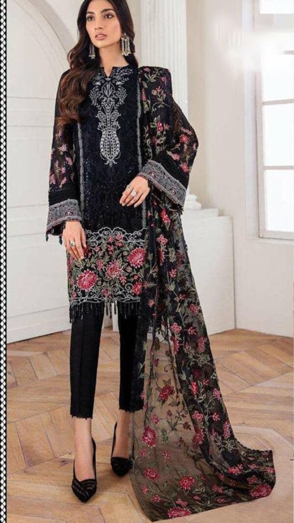 Black super hit design Pakistani suits with Embroidery