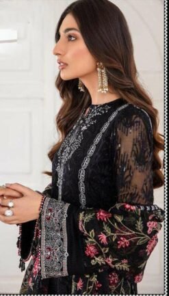 Black super hit design Pakistani suits with Embroidery