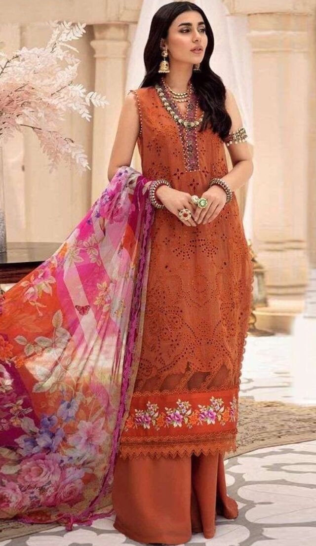 New Pakistani Lawn Cotton Heavy Embroidered Suits 01