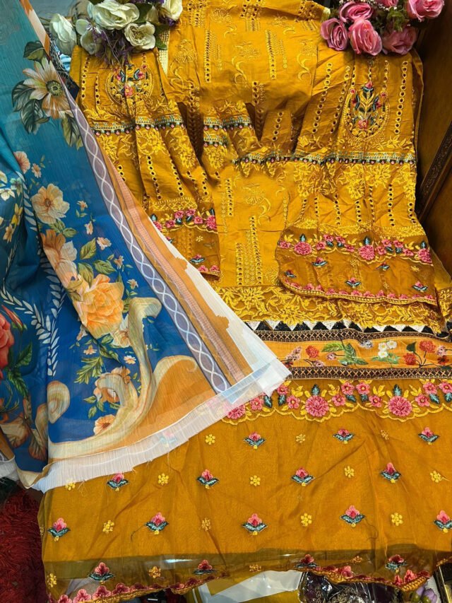 New Pakistani Lawn Cotton Heavy Embroidered Suits 04