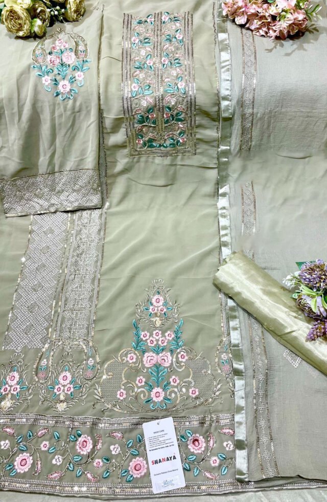 Georgette Embroidered Pakistani Suits with Khatli Handwork 04