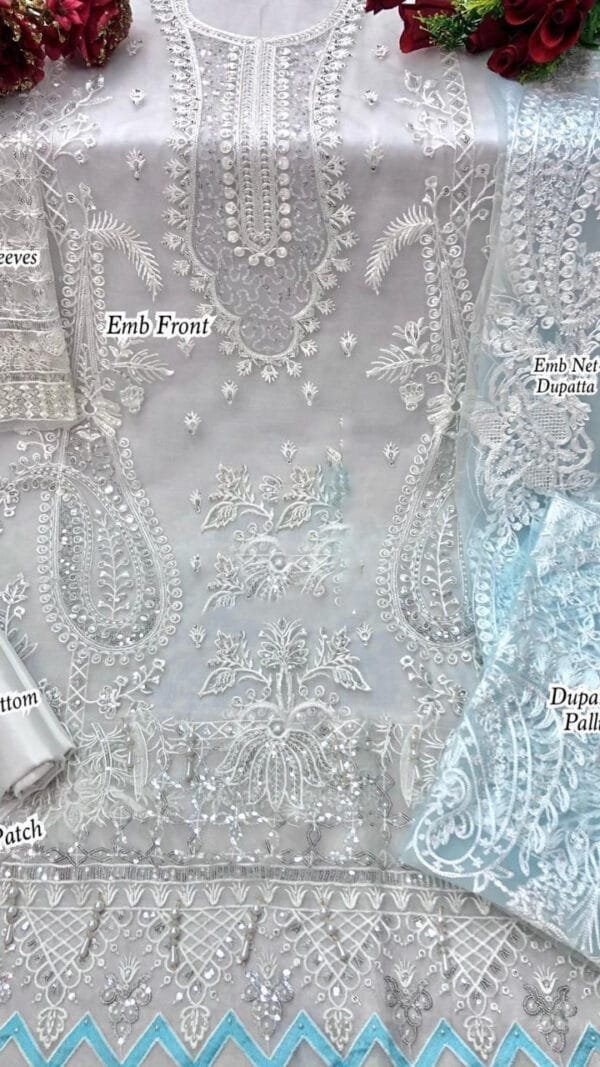 Butterfly Net with Heavy Embroidery and Sequence Work Suits