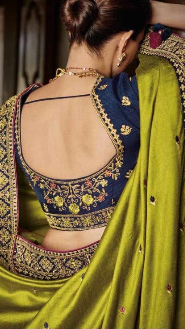 New Royal Look Vichitra Silk Embroidery Saree