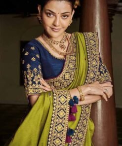 New Royal Look Vichitra Silk Embroidery Saree