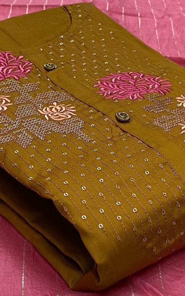 Slab Cotton with Sequince Work Dress Material 01