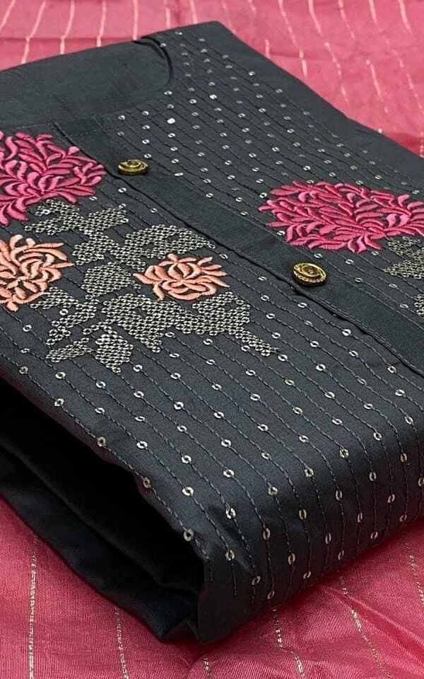 Slab Cotton with Sequince Work Dress Material 03