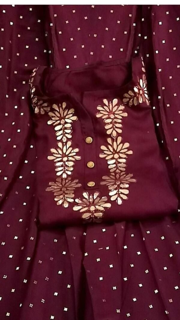 Reyon Semi Stitched Gota Work Suits 01