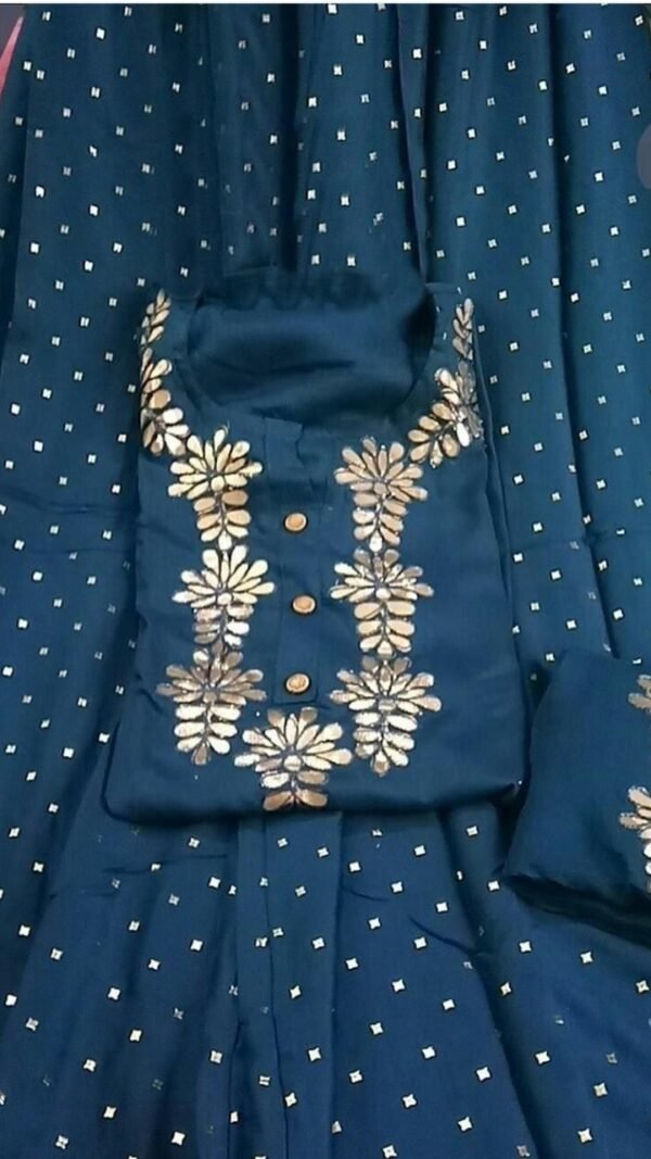 Reyon Semi Stitched Gota Work Suits 03