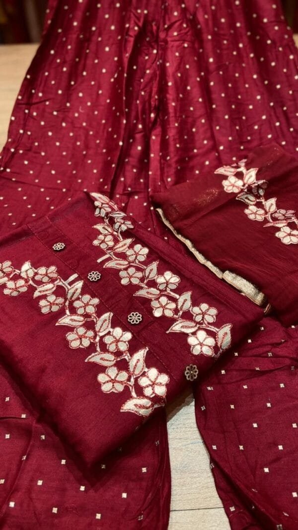 Reyon Semi Stitched Gota Work Suits 08