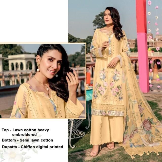 Pakistani Lawn Cotton Heavy Embroidered Suits 04