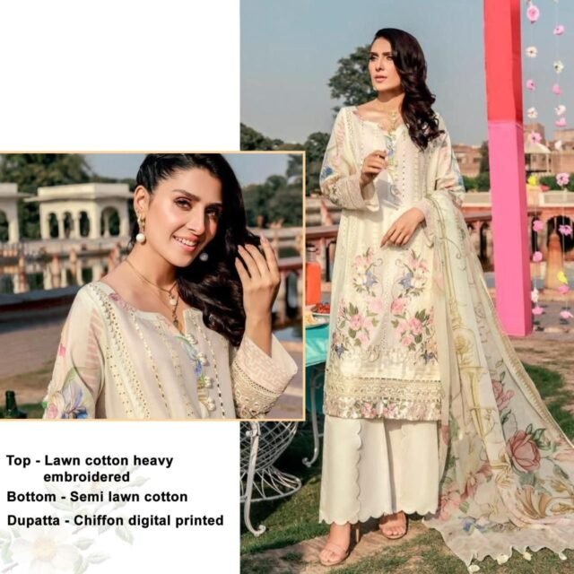 Pakistani Lawn Cotton Heavy Embroidered Suits 05