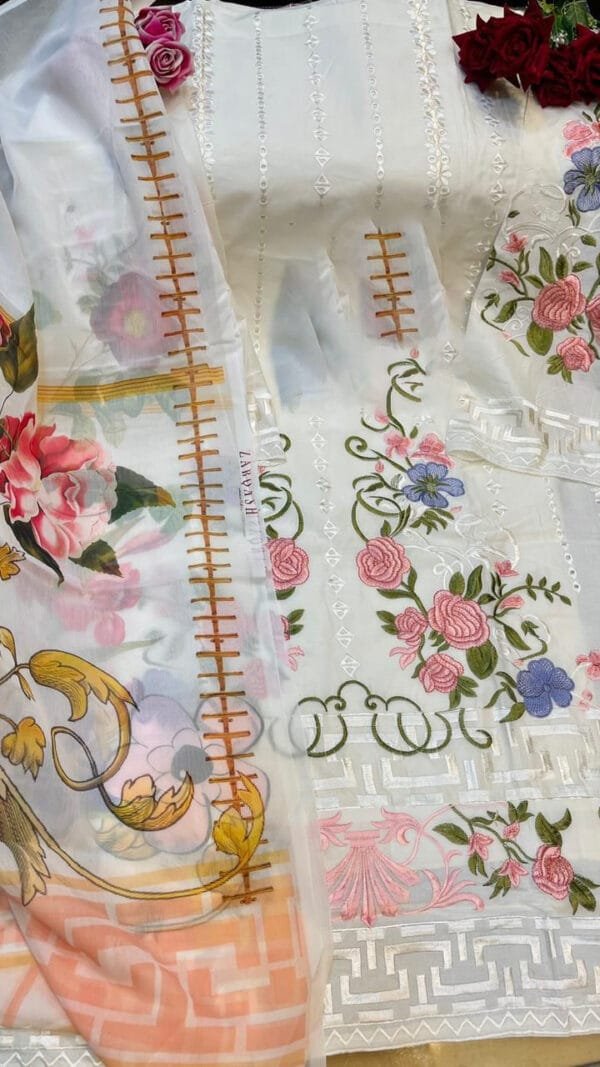 Pakistani Lawn Cotton Heavy Embroidered Suits 05