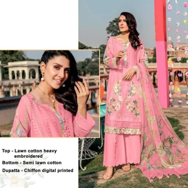 Pakistani Lawn Cotton Heavy Embroidered Suits 01