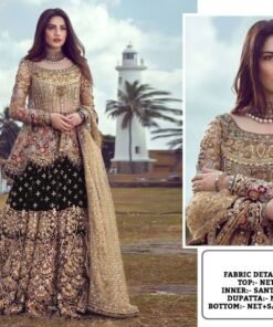Pakistani Design with Butterfly Net Embroidery Sequence and Stone Work 05
