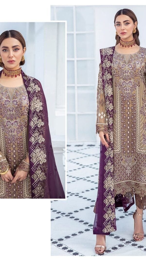 Faux Georgette Embroidered D No 90021 Pakistani Suits Wholesale