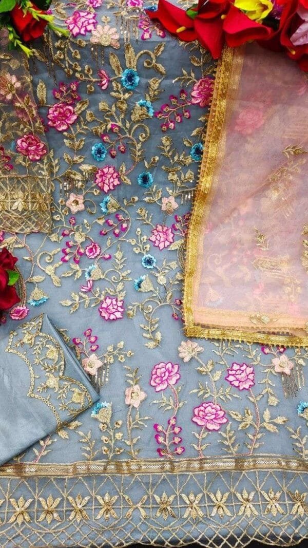 Designer Pakistani Suits Online Butterfly Net With Embroidery 02