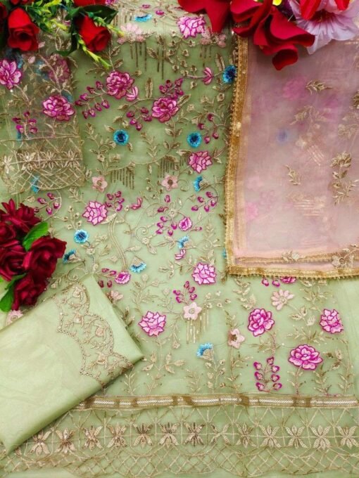 Designer Pakistani Suits Online Butterfly Net With Embroidery 03