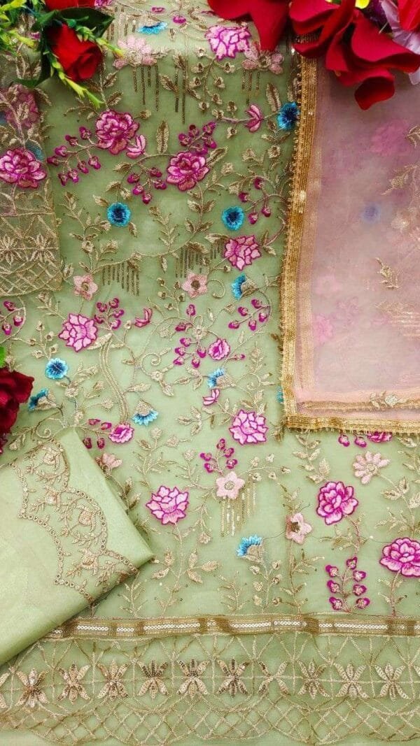Designer Pakistani Suits Online Butterfly Net With Embroidery 03