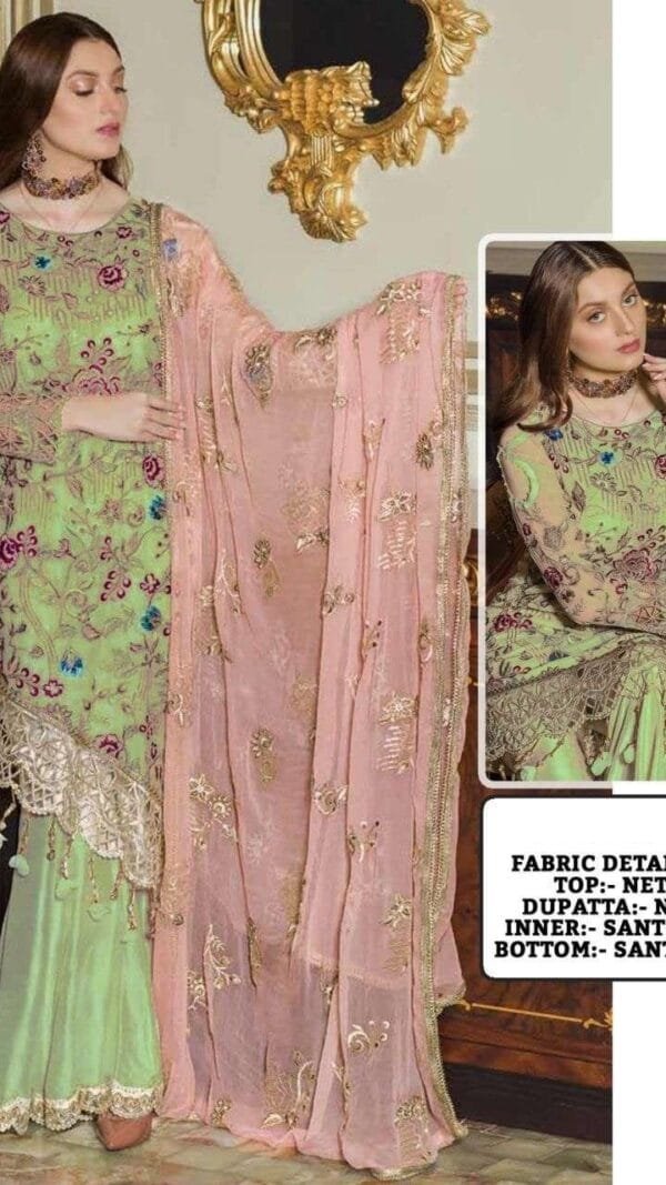 Designer Pakistani Suits Online Butterfly Net With Embroidery 03
