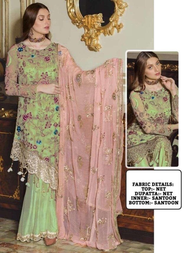 Designer Pakistani Suits Online Butterfly Net With Embroidery 03
