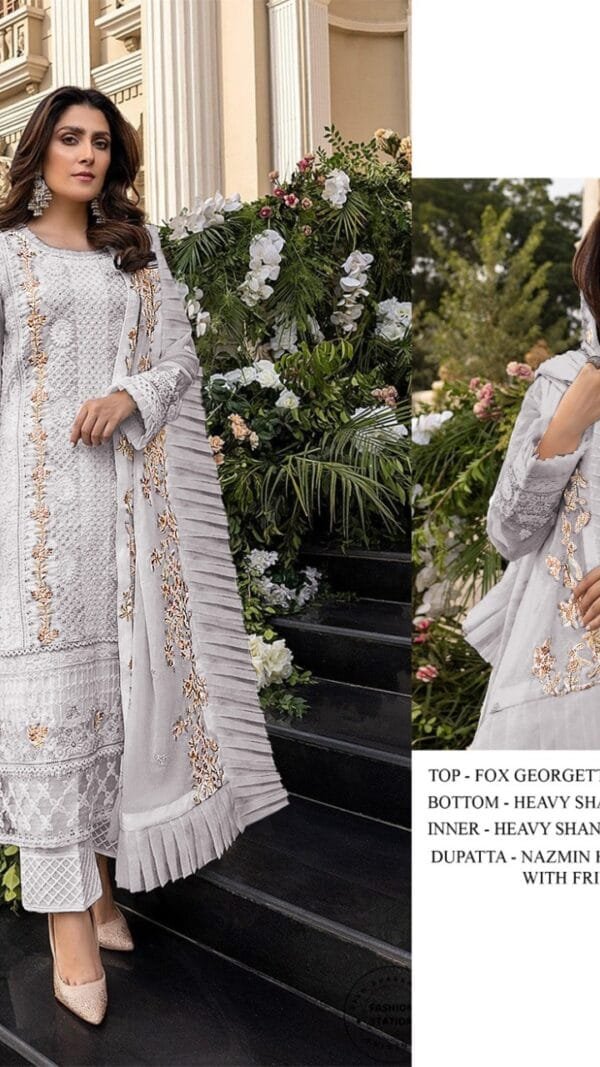 Fox Georgette Pakistani Suits Under 1500 S 50-D