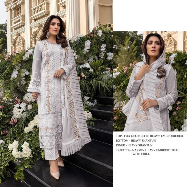 Fox Georgette Pakistani Suits Under 1500 S 50-D